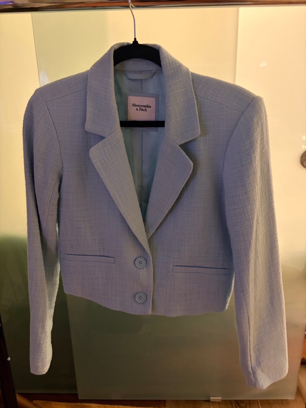 Abercrombie & Fitch Pale Blue Cropped Women's Blazer Size Small NWOT